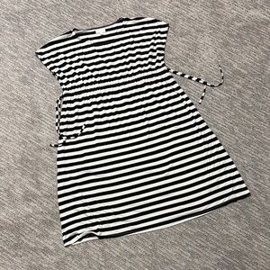 a:glow Maternity Striped Dress in Black and White